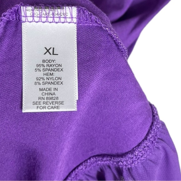LOGO By Lori Goldstein Layers Tunic Purple Sleeveless Extra Large XL Ruffles - Picture 4 of 5